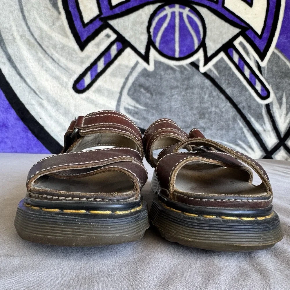 Size 7 - Dr. Martens Sandals 9076 Mens Fisherman Chunky Vintage Brown Leather